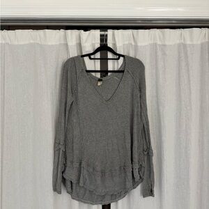 Free People Gray Long Sleeve Sweater